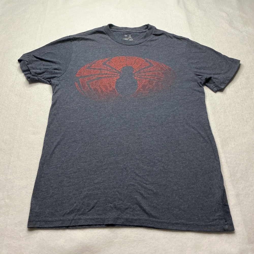 Gap Marvel Spiderman Graphic T Shirt Mens XS Gray Red Spider Web Short Sleeve